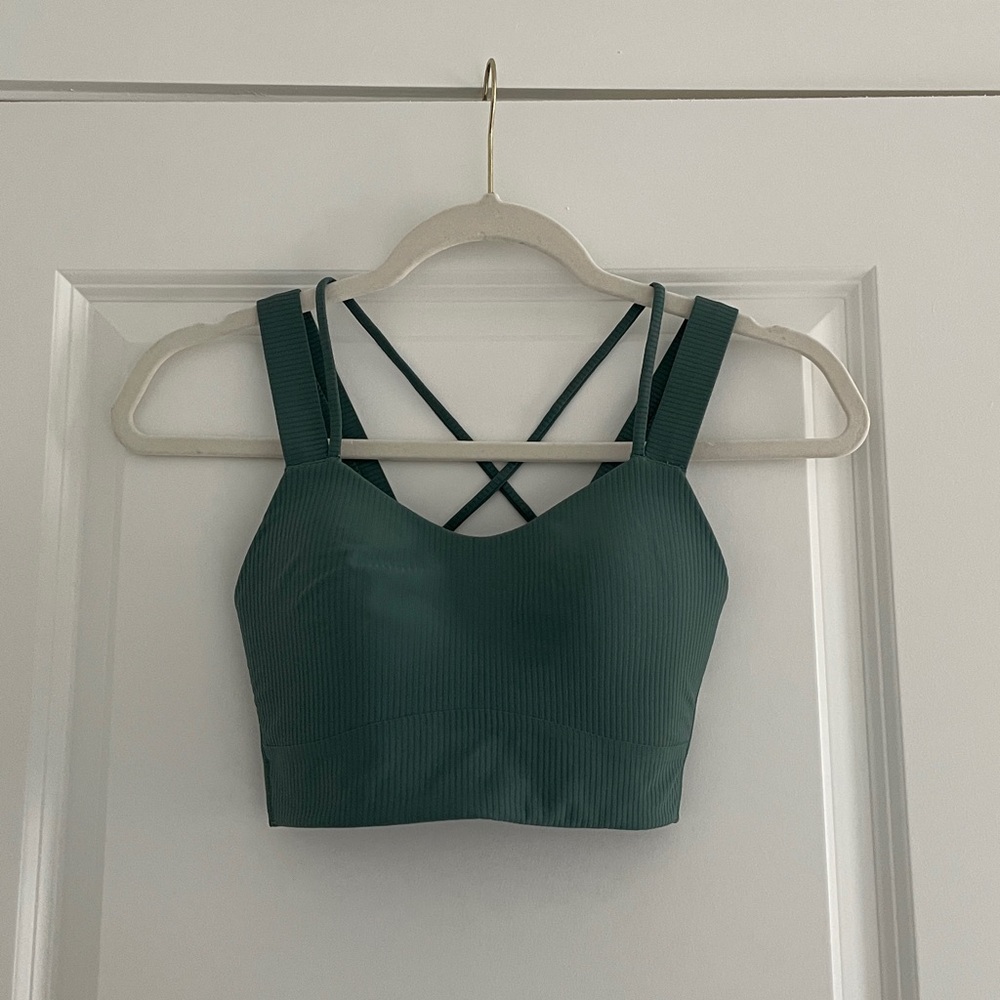 Lululemon Like A Cloud Sports Bra Ribbed Green Size 2